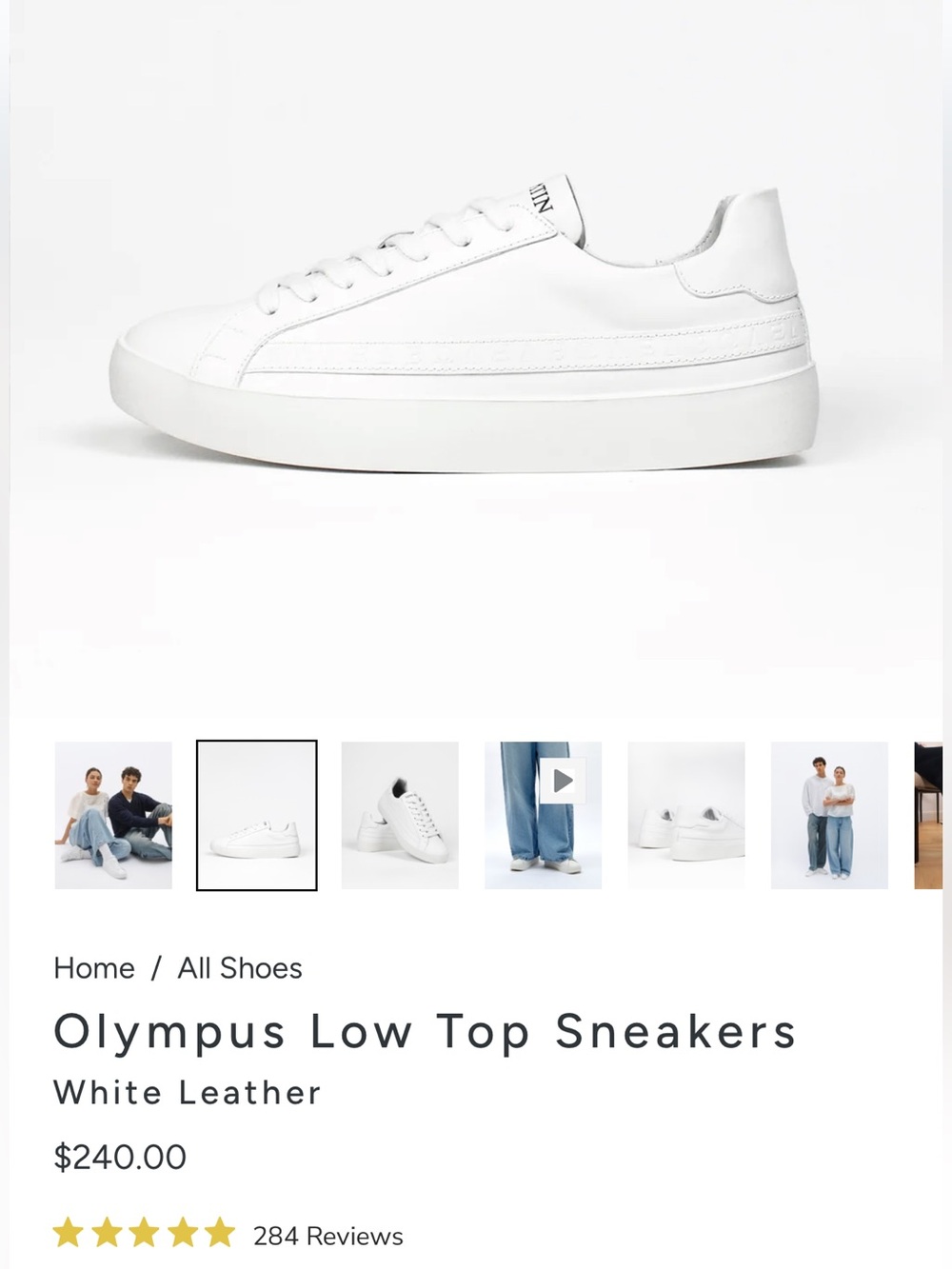 Classic White Leather Platform Sneakers